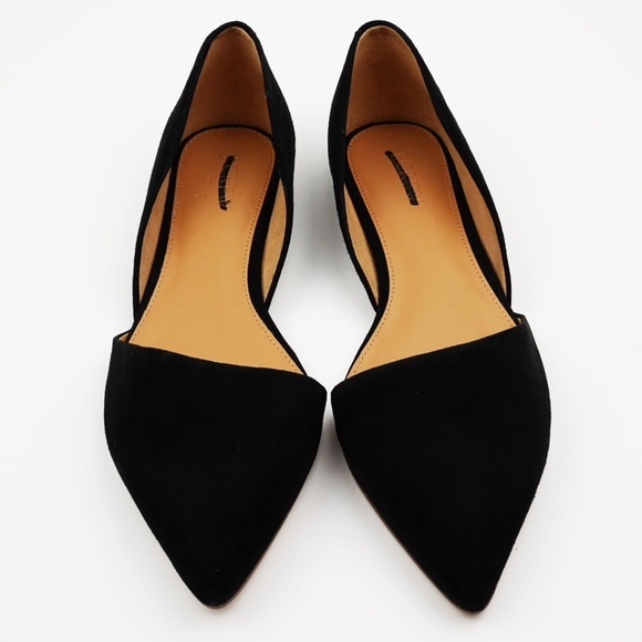 New JCREW Zoe Suede d'Orsay Flats in Black - Picture 3 of 6